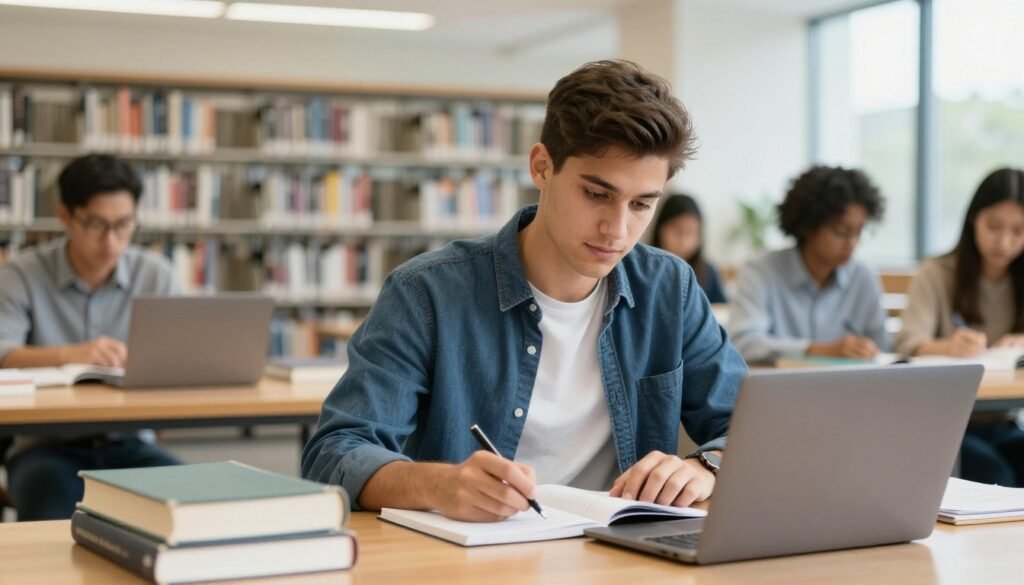 F1 student visa holder studying at United States university campus