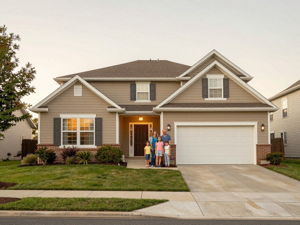 Family home representing property tax burden for growing households