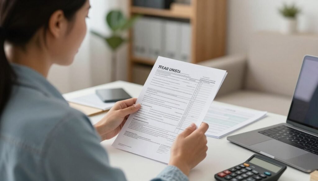 Homeowner reviewing property tax documents with confidence