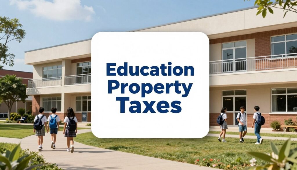 Public school building and infrastructure funded by property taxes