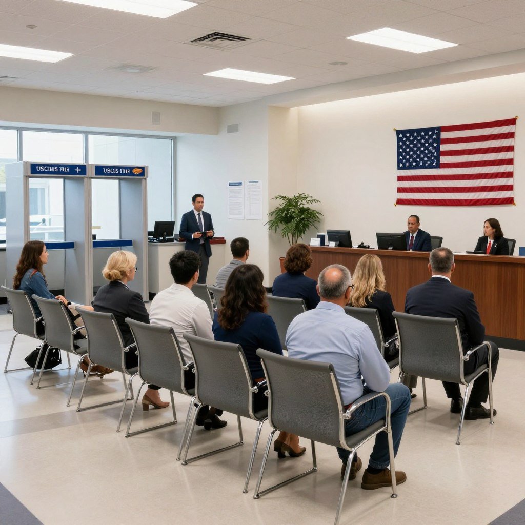 USCIS interview waiting room