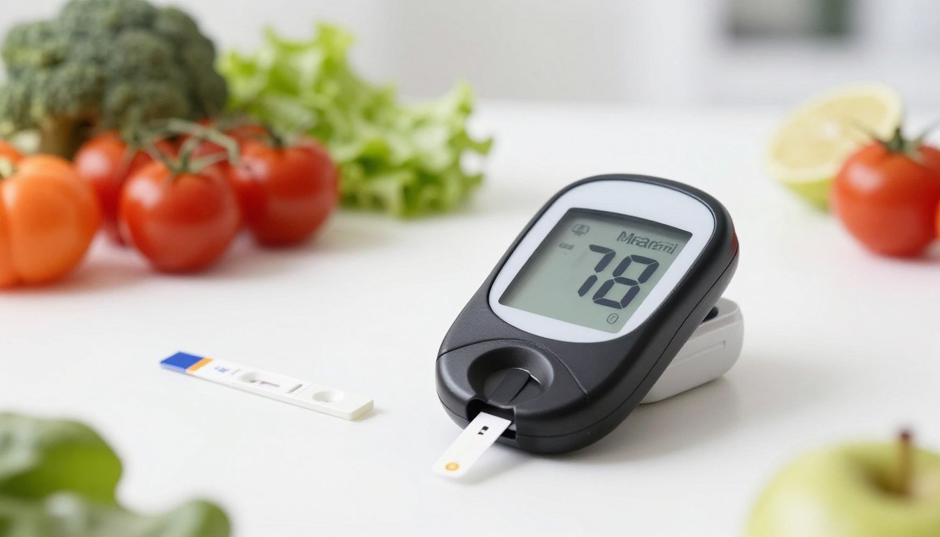 diabetes awareness concept showing blood glucose monitoring