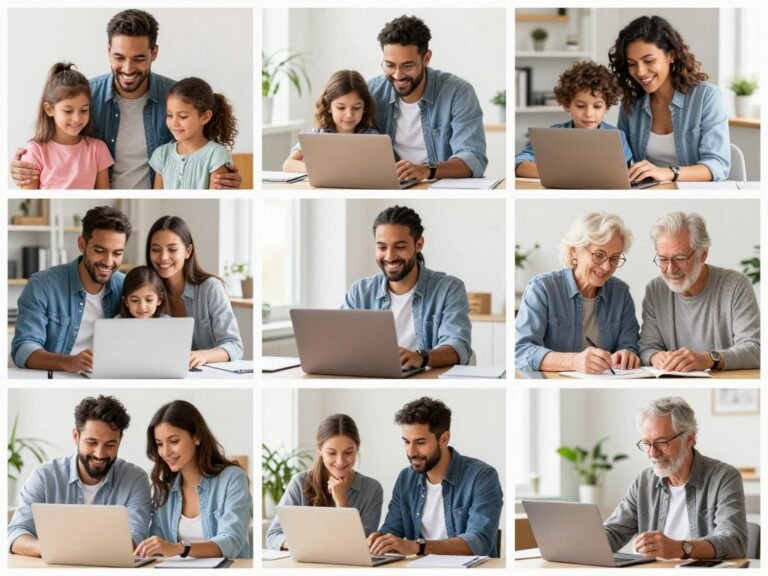 diverse group of taxpayers including families, business owners, and individuals reviewing tax documents