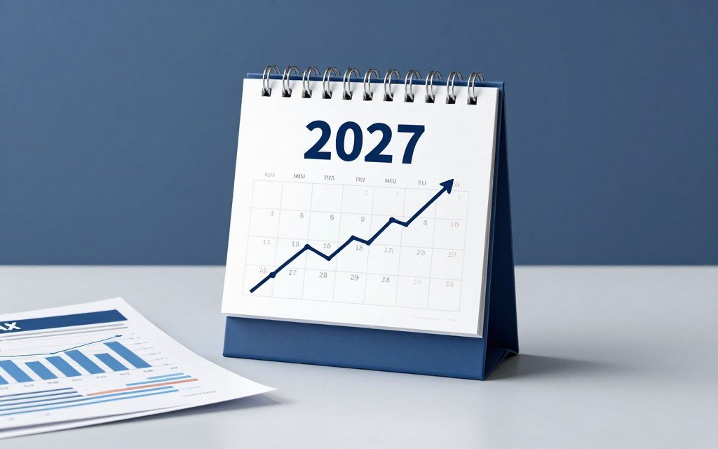 future tax planning concept with calendar and financial charts