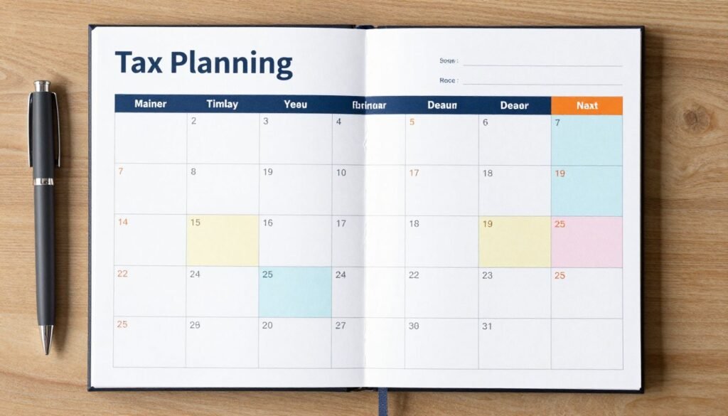 yearly tax planning calendar with important dates