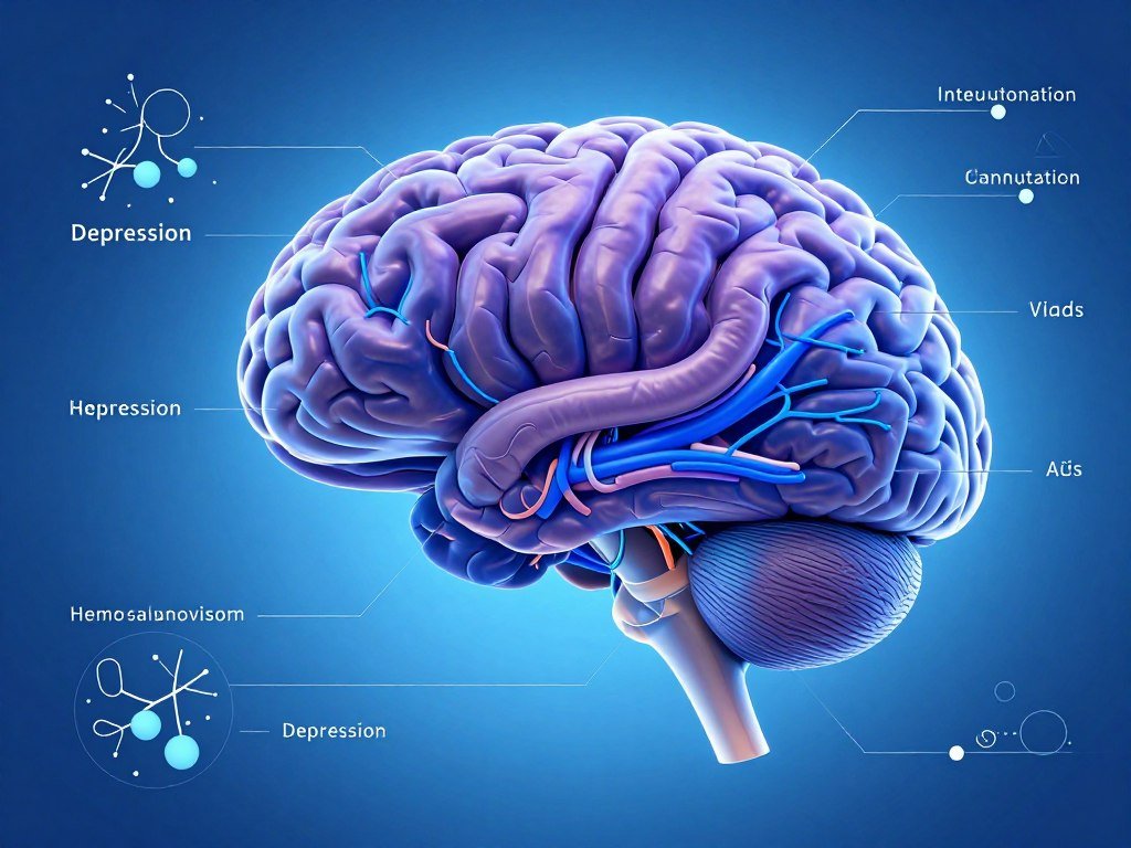 Clinical understanding of depression showing brain activity and mental health