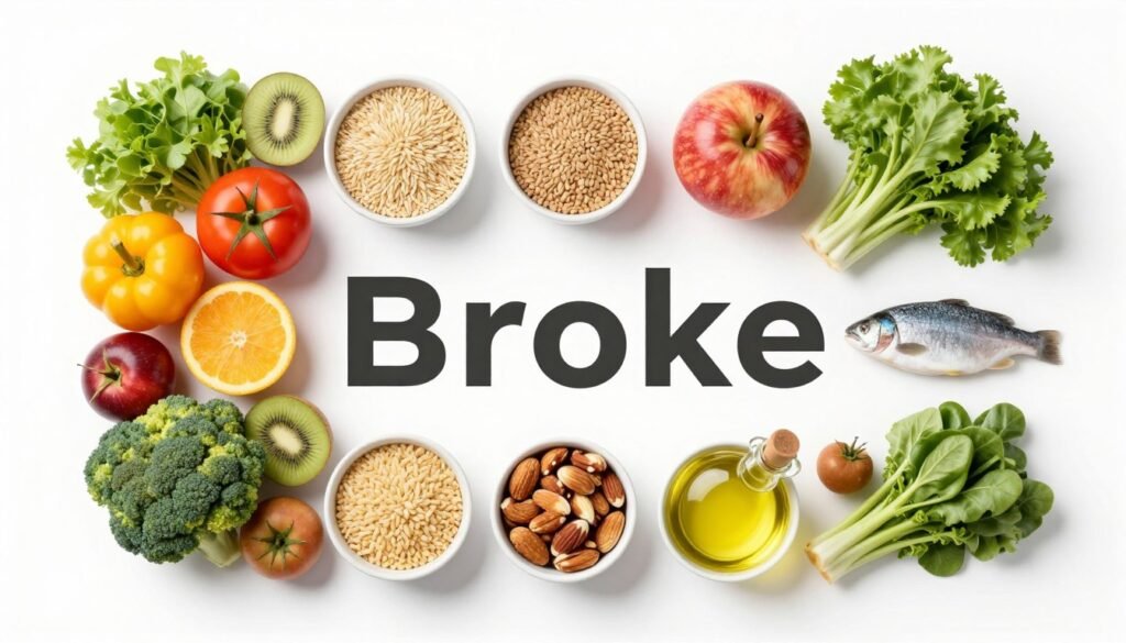 Colorful array of stroke-preventing healthy foods