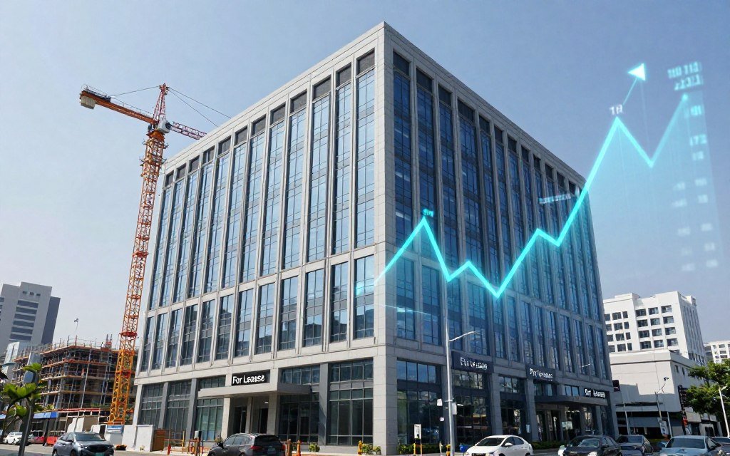 Commercial real estate property showing financial stress indicators