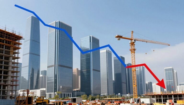 Construction Slowdown Impact on GDP visualization showing economic downturn