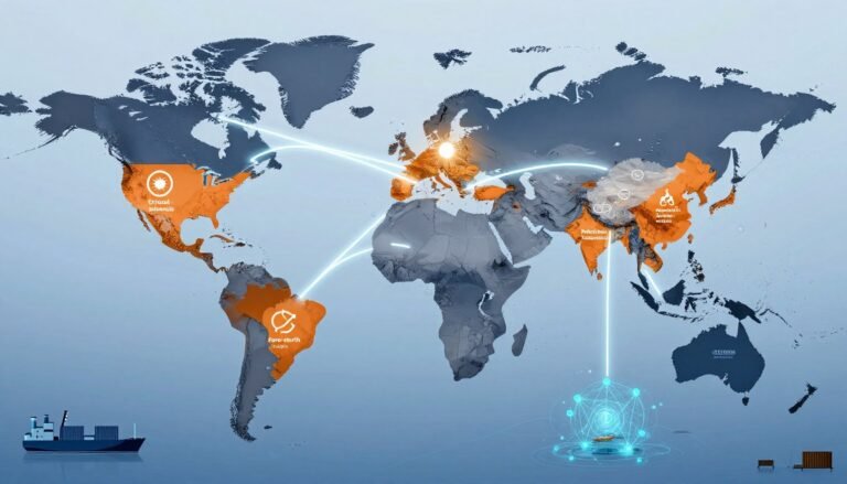 Critical Mineral Supply Chain Risks global network showing mining operations and trade routes