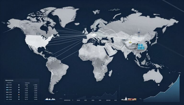 Economic Dependence on Foreign Manufacturing global supply chain network visualization