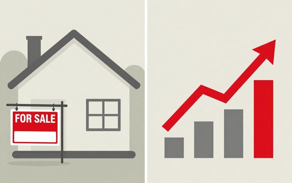 Economic threat visualization showing declining homeownership rates and mortgage rate surge