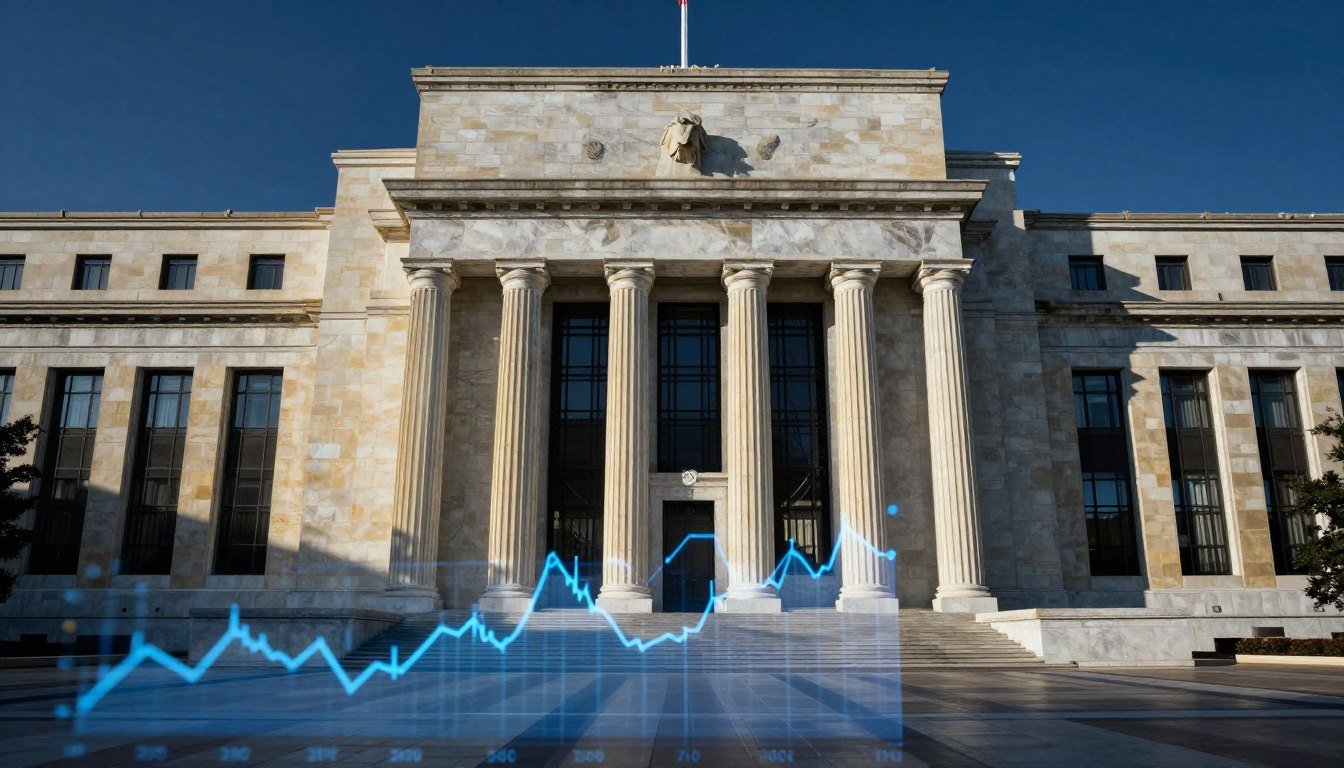 Federal Reserve building facade showing columns and monetary policy symbols representing inflation control measures