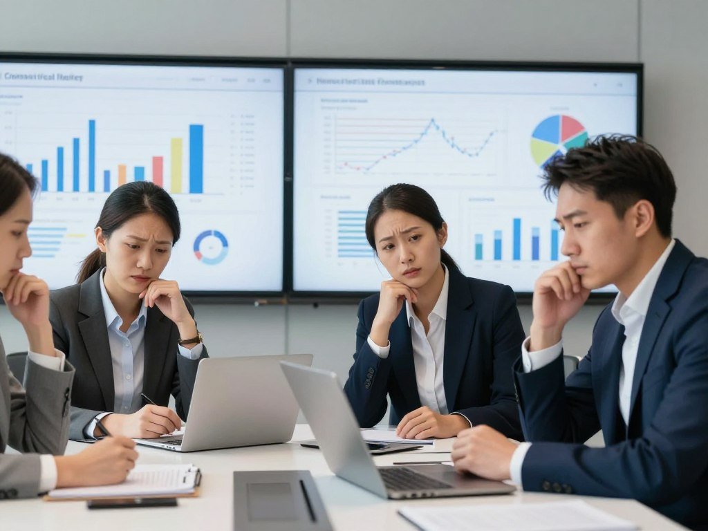 Financial experts analyzing commercial real estate market forecasts and economic projections