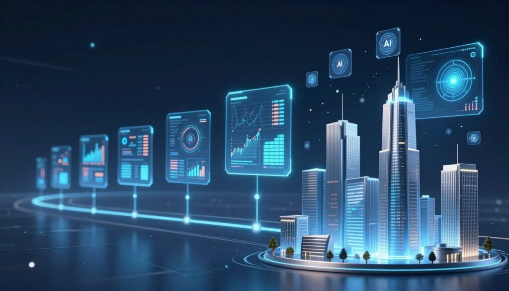 Future outlook for cybersecurity threats showing predictive analytics and forward-looking risk assessments for 2026-2030