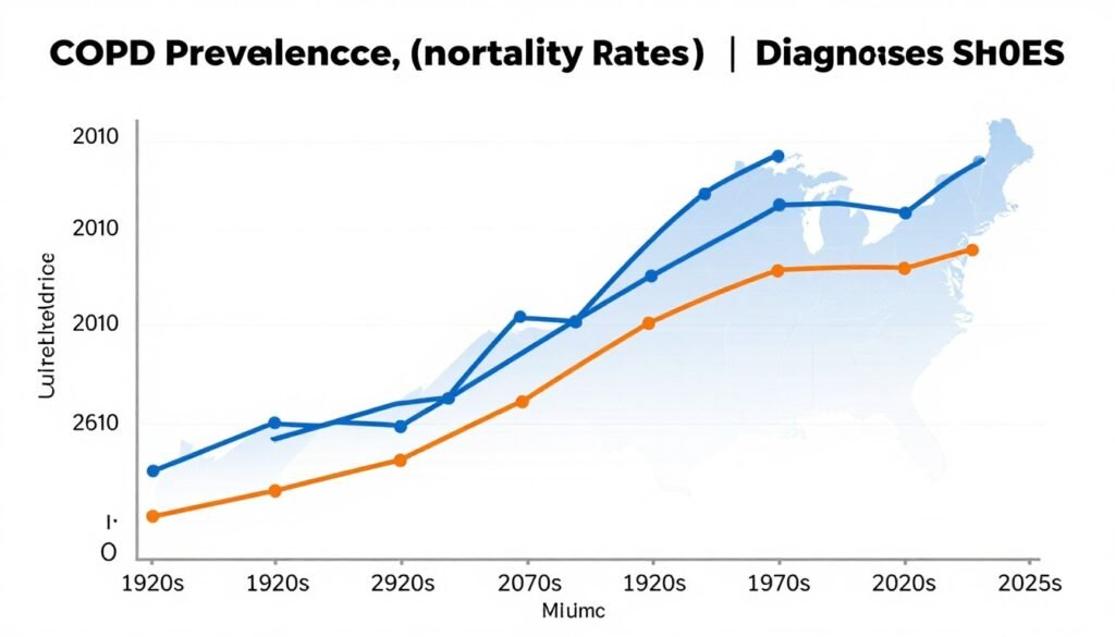 Historical graph of COPD statistics over 100 years