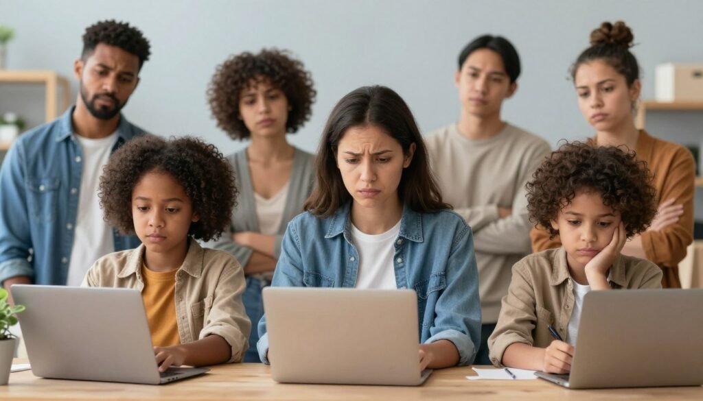 Impact on American families showing effects of cybersecurity threats on daily life and finances