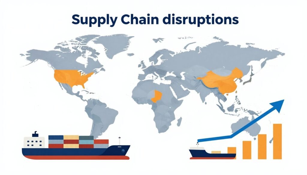 Modern supply chain disruption visualization with global trade networks