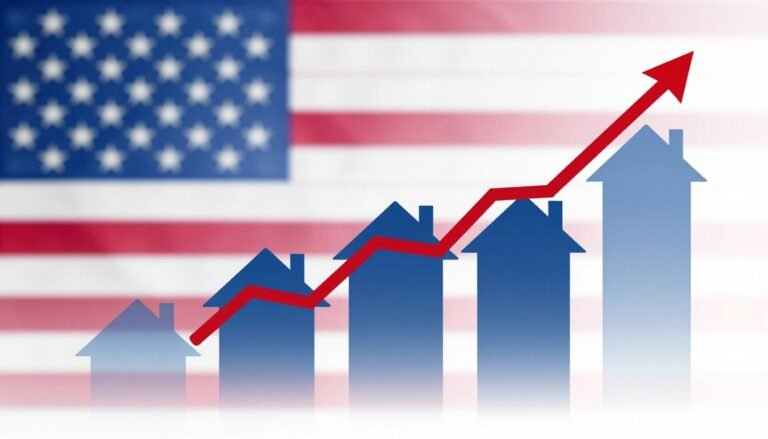 Mortgage rate surge impact on American housing market with rising interest rate chart