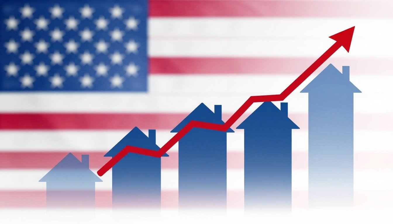 Mortgage rate surge impact on American housing market with rising interest rate chart