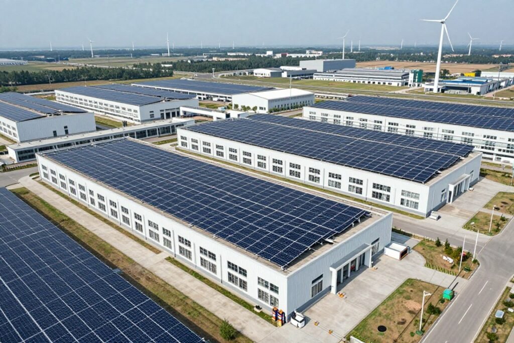 Renewable energy infrastructure supporting industrial operations