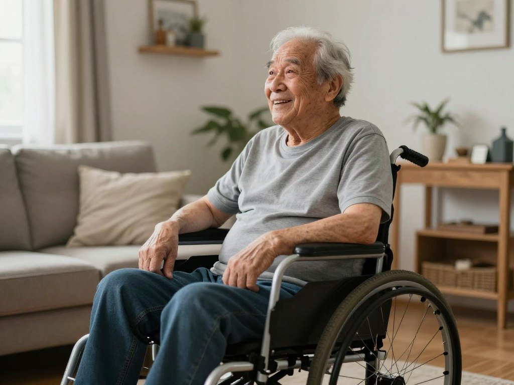 Stroke survivor successfully completing daily activities independently