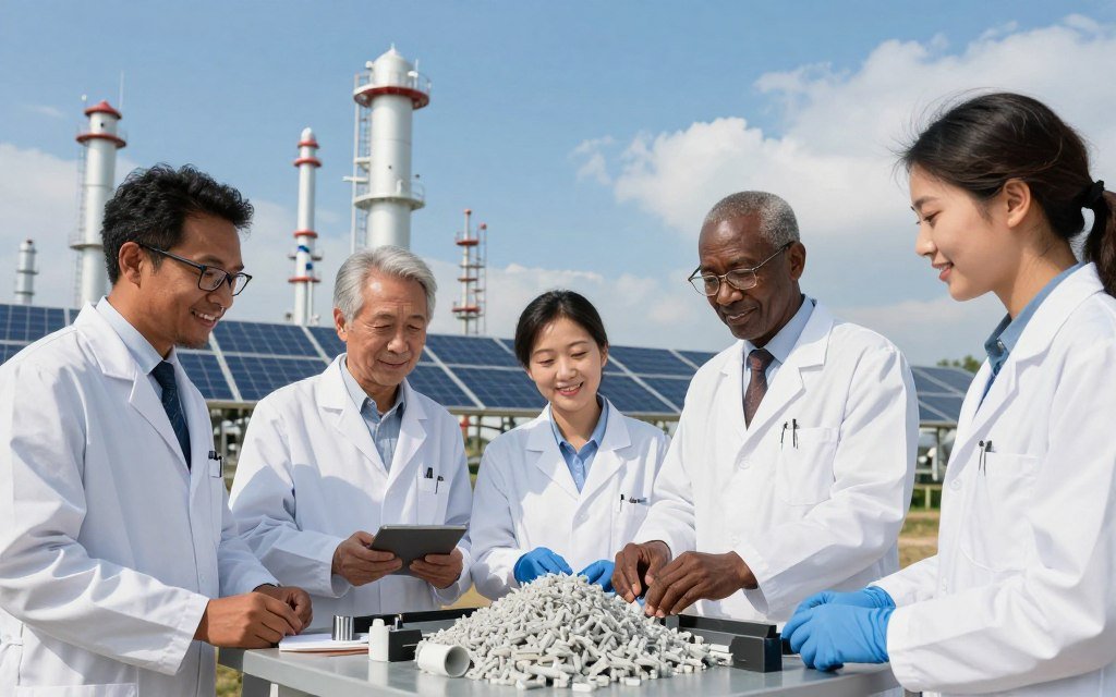 hopeful forward-looking image representing American innovation and resilience in addressing supply chain challenges