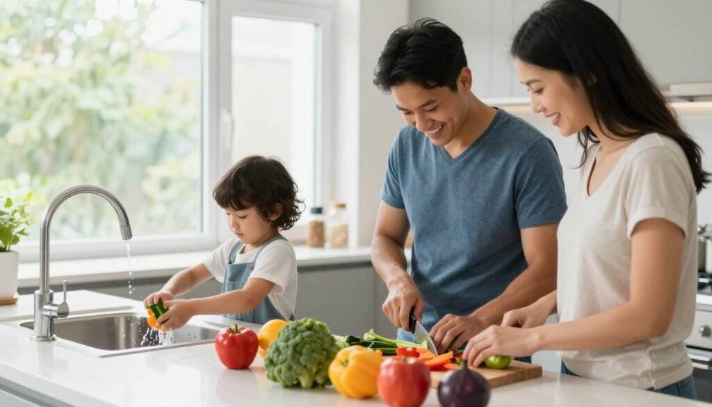 Children practicing healthy habits and lifestyle