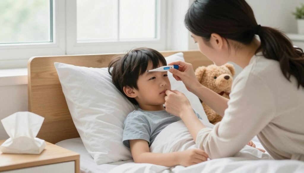 Common childhood illnesses symptoms in young child