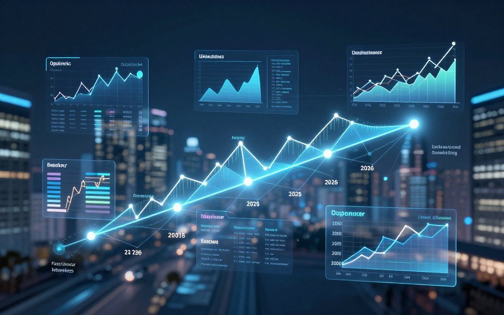 Future economic outlook visualization for 2026-2030