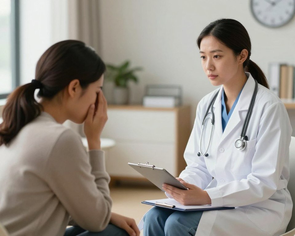 Medical professional explaining anxiety disorders to a patient