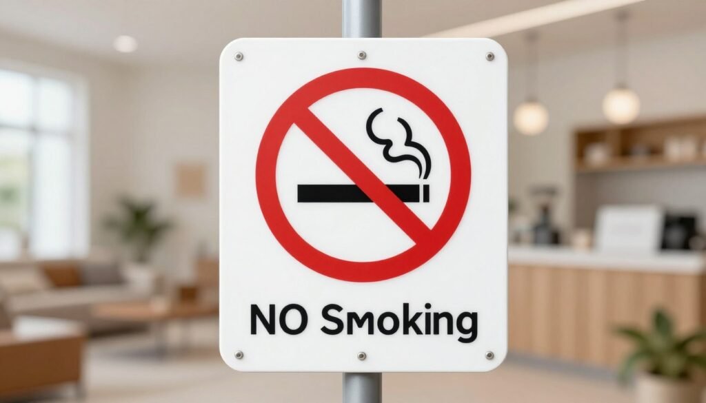 No smoking sign and healthy lungs concept