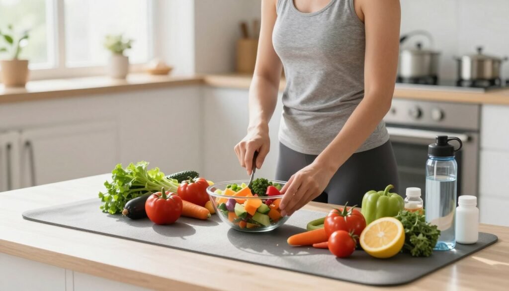 Person practicing healthy habits to boost immune system against infectious diseases