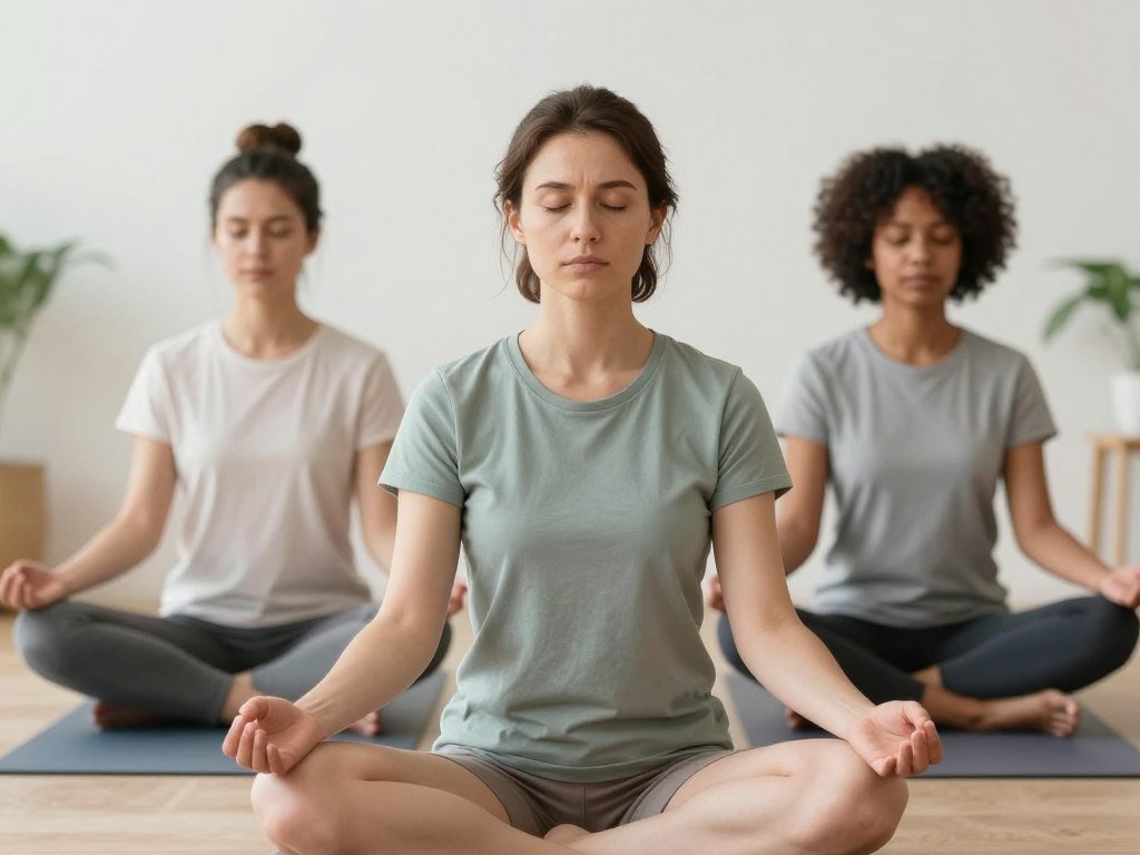 Person practicing meditation and mindfulness for anxiety reduction
