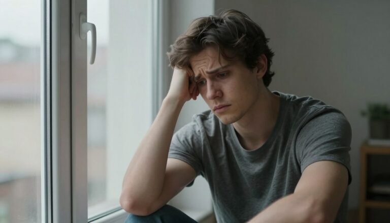 Person sitting alone dealing with anxiety disorders symptoms
