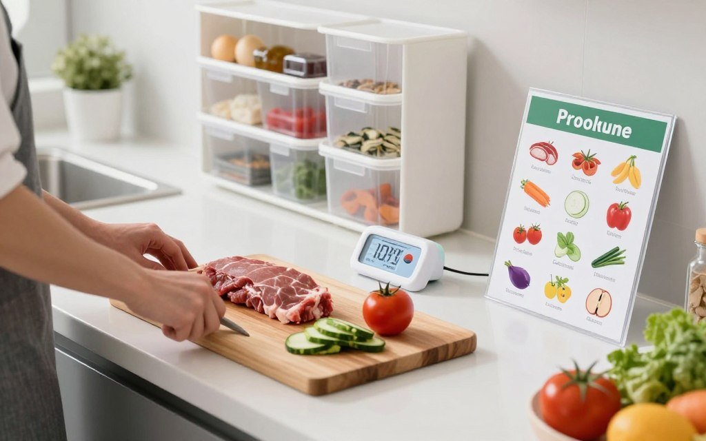 Safe food handling practices preventing infectious diseases from contaminated food