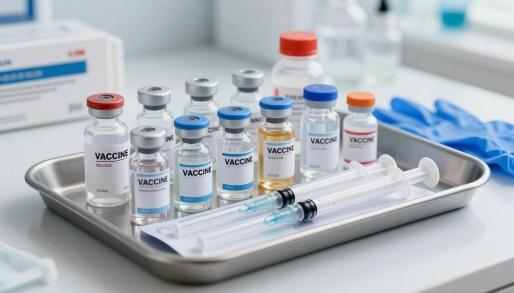 Various vaccines and medications used against infectious diseases in USA