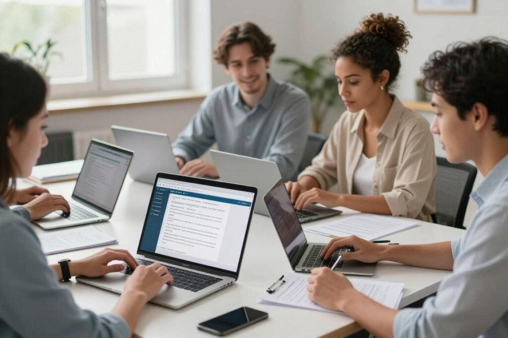 diverse group of taxpayers including individuals, families, and small business owners reviewing tax documents