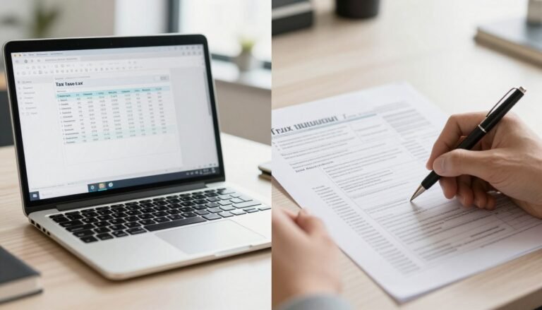 e-file vs paper filing tax refund comparison showing digital and paper tax forms