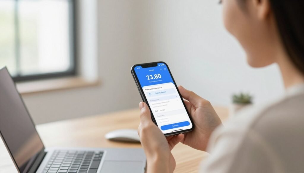 happy taxpayer receiving fast tax refund via direct deposit on smartphone
