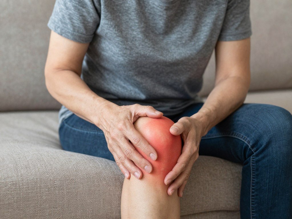 person experiencing stress from arthritis pain