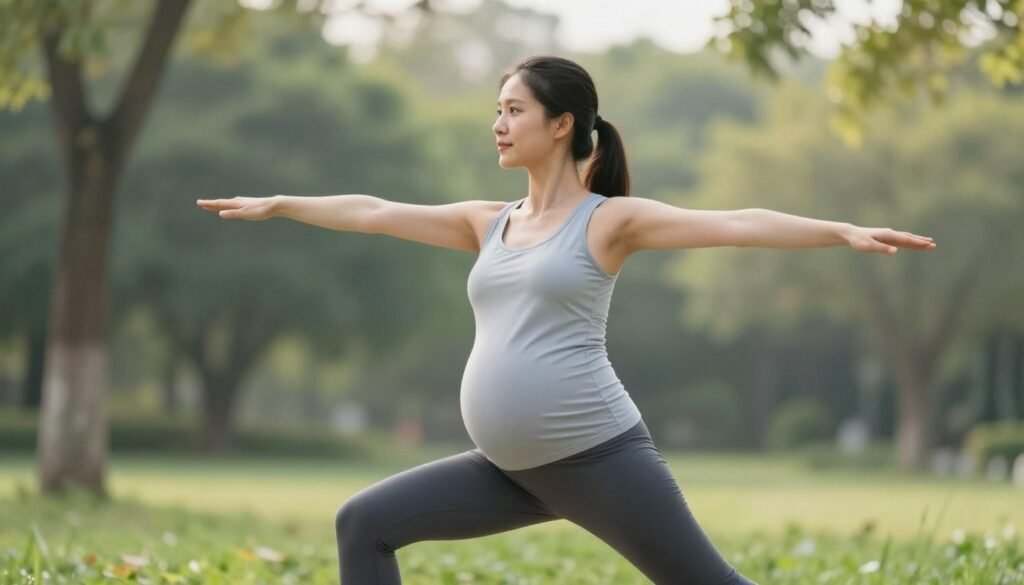 pregnant woman engaging in healthy habits to improve maternal health and prevent complications
